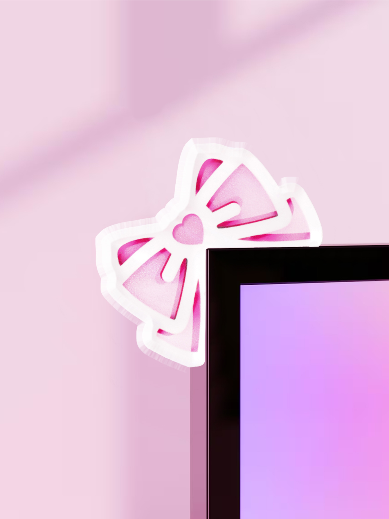 Gaming Home Accessories - Kawaii Bow Monitor Decor Розовый акриловый